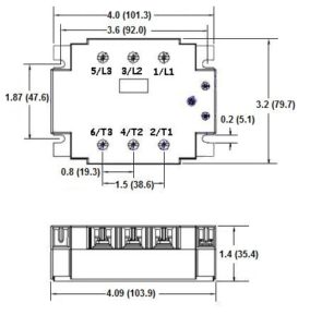 Dimensions GN325DSZ Relais triphasé CROUZET